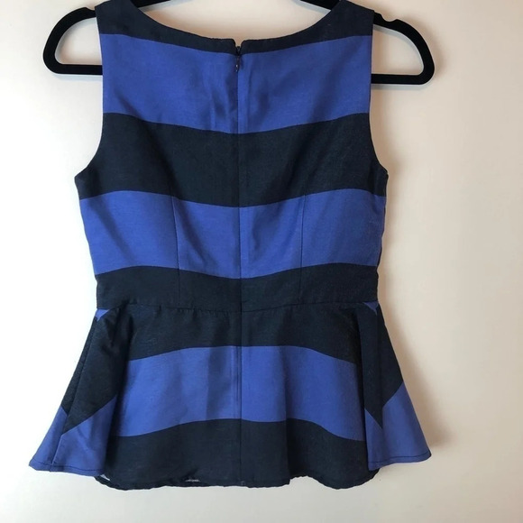 Banana Republic | Striped Shimmer Peplum Top 0P - Picture 2 of 6